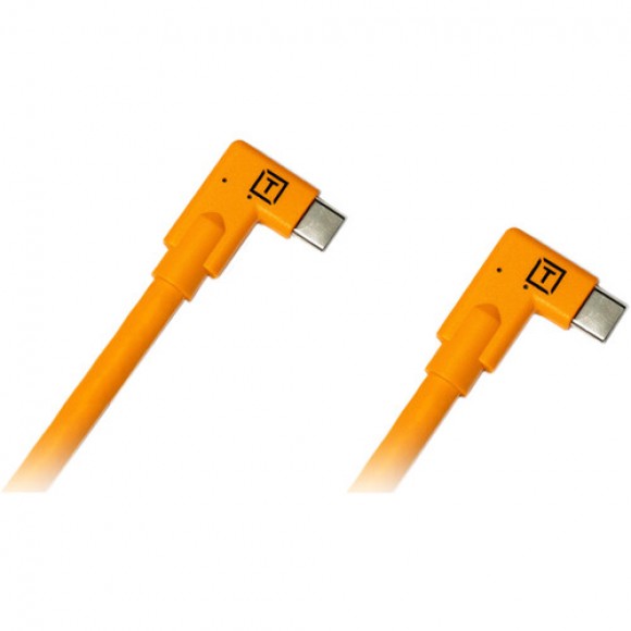 Tether Tools Dual Right-Angle USB-C Cable - Orange 4.6m